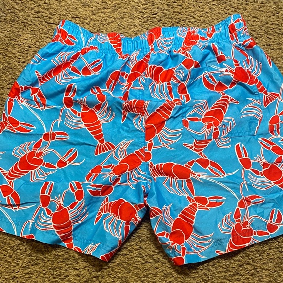 George Lobster Print Swim Trunks Men’s M 32-34 Blue Red Mesh Lined - Picture 4 of 5
